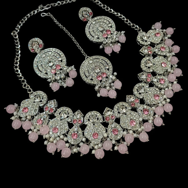 NAFJ Silver Plated Austrian Stone Necklace Set