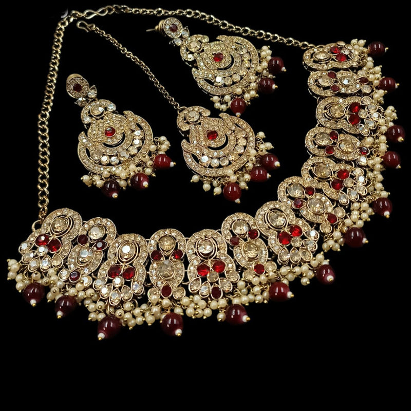 NAFJ Gold Plated Austrian Stone Necklace Set