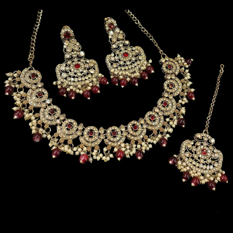 NAFJ Gold Plated Austrian Stone Necklace Set