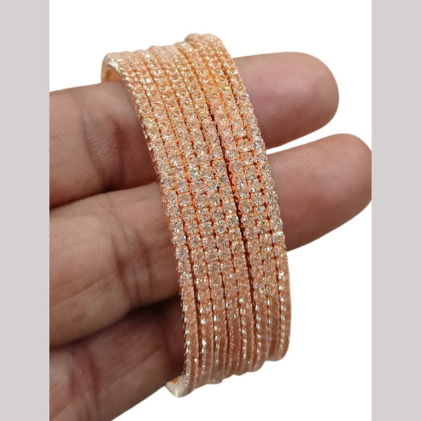 NAFJ Rose Gold Plated Austrian Stone Bangles Set