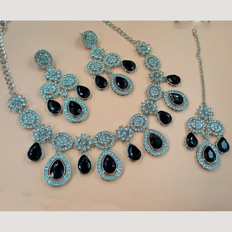 NAFJ Silver Plated Austrian Stone Necklace Set