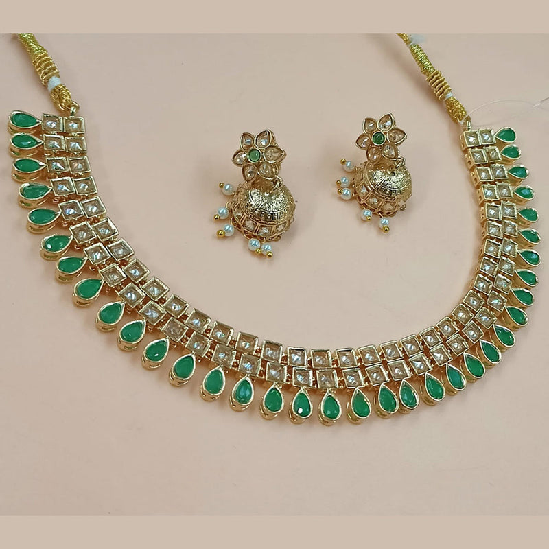 NAFJ Gold Plated Crystal Stone  Necklace Set