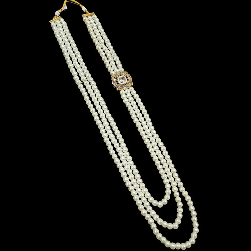 NAFJ Gold Plated Austrian Stone & Beads Long Necklace