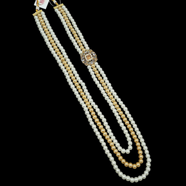 NAFJ Gold Plated Austrian Stone & Beads Long Necklace