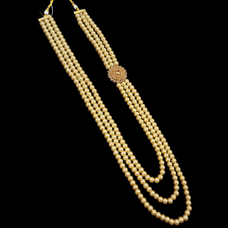 NAFJ Gold Plated Austrian Stone & Beads Long Necklace