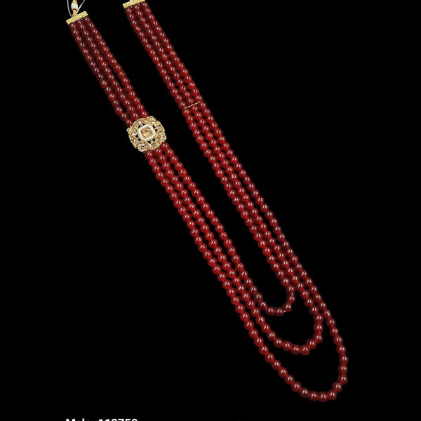 NAFJ Gold Plated Austrian Stone & Beads Long Necklace