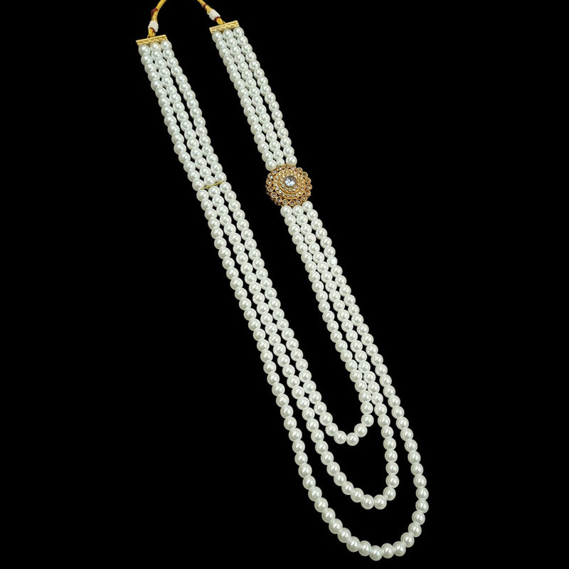 NAFJ Gold Plated Austrian Stone & Beads Long Necklace