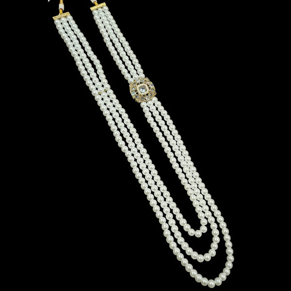 NAFJ Gold Plated Austrian Stone & Beads Long Necklace