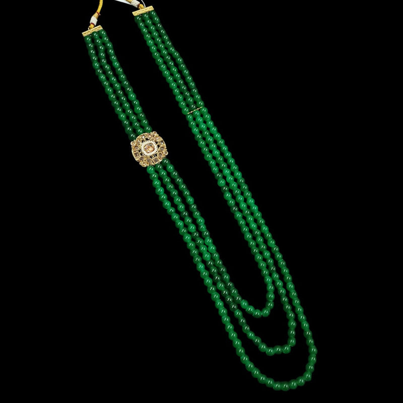 NAFJ Gold Plated Austrian Stone & Beads Long Necklace