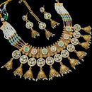 NAFJ Gold Plated Pota Stone And Pearls Necklace Set