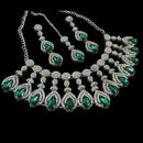 NAFJ Silver Plated Crystal Stone Necklace Set