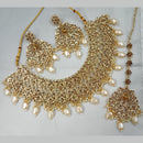 NAFJ Gold Plated Austrian Stone And Beads Necklace Set