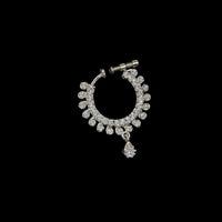 NAFJ Silver Plated Austrian Stone Nose Ring