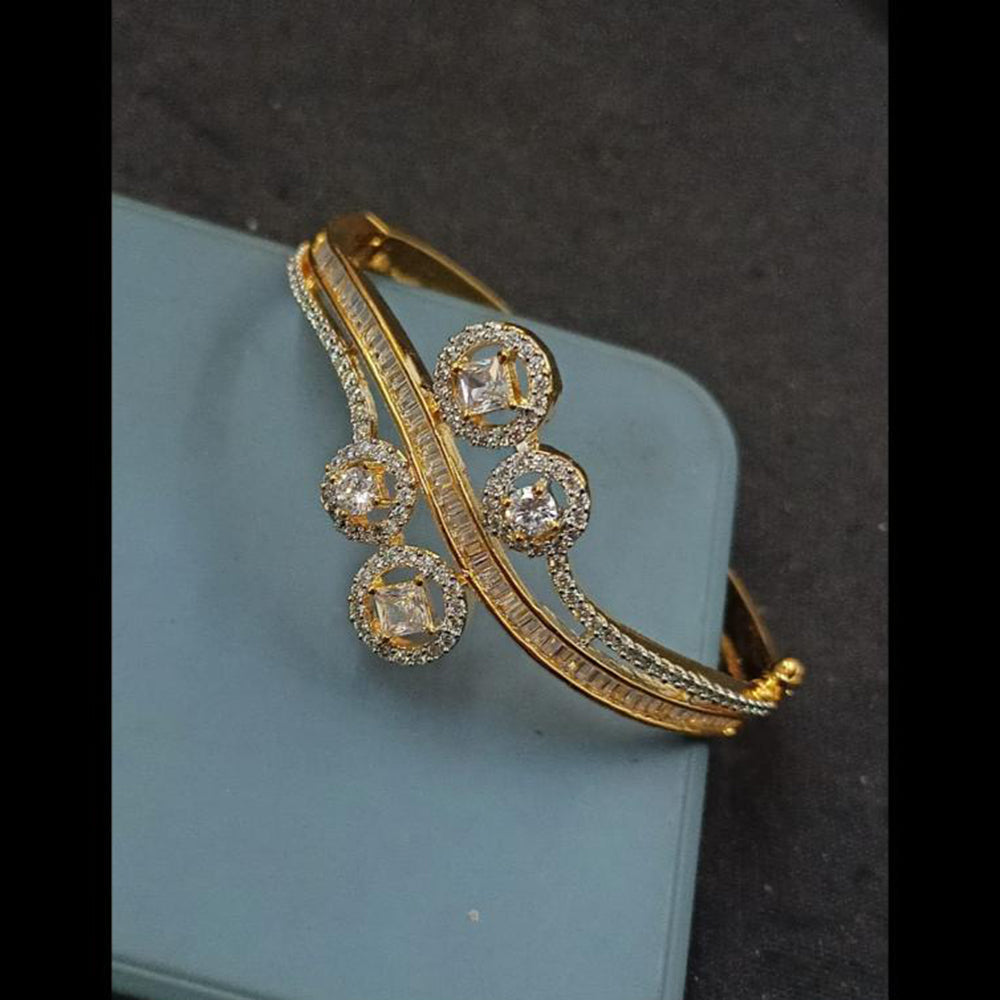 NAFJ Gold Plated American Diamond Openable Kada