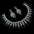 NAFJ  Silver Plated American Diamond Necklace Set