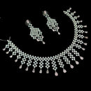 NAFJ  Silver Plated American Diamond Necklace Set