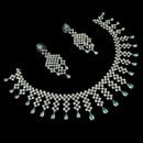 NAFJ  Silver Plated American Diamond Necklace Set