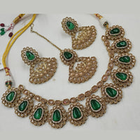 NAFJ Gold Plated Crystal Stone Necklace Set