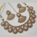 NAFJ Gold Plated Crystal Stone Necklace Set