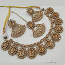 NAFJ Gold Plated Crystal Stone Necklace Set