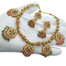 NAFJ Gold Plated Pota Stone And Pearl Necklace Set