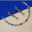 NAFJ Gold Plated American Diamond Necklace Set
