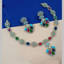 NAFJ Gold Plated American Diamond Necklace Set