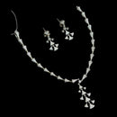 NAFJ  Silver Plated American Diamond Necklace Set