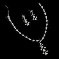 NAFJ  Silver Plated American Diamond Necklace Set