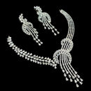 NAFJ  Silver Plated American Diamond Necklace Set