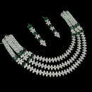 NAFJ  Silver Plated American Diamond Necklace Set