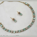 NAFJ Gold Plated Crystal Stone Necklace Set