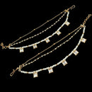 NAFJ Gold Plated Polki Kundan Stone And Pearl Kanchain