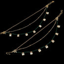 NAFJ Gold Plated Polki Kundan Stone And Pearl Kanchain