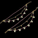 NAFJ Gold Plated Polki Kundan Stone And Pearl Kanchain