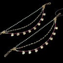 NAFJ Gold Plated Polki Kundan Stone And Pearl Kanchain