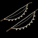 NAFJ Gold Plated Polki Kundan Stone And Pearl Kanchain