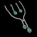 NAFJ Silver Plated Traditional American Diamond Look Necklace Set