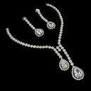 NAFJ Silver Plated Traditional American Diamond Look Necklace Set
