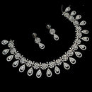 NAFJ Silver Plated Traditional American Diamond Look Necklace Set