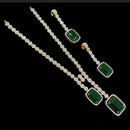 NAFJ 2 Tone Plated Traditional American Diamond Look Necklace Set