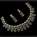 NAFJ 2 Tone Plated Traditional American Diamond Look Necklace Set