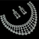 NAFJ Silver Plated Traditional American Diamond Look Necklace Set