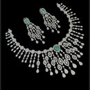 NAFJ Silver Plated Traditional American Diamond Look Necklace Set