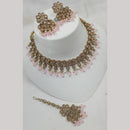 NAFJ Gold Plated Elegant Ethnic Crystal Stone & Beads Necklace Set