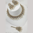 NAFJ Gold Plated Elegant Ethnic Crystal Stone & Beads Necklace Set