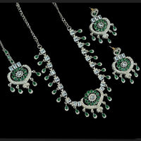 NAFJ Classic Silver PlatedCrystal And Austrian Stones Necklace Set