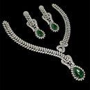 NAFJ Classic Silver Plated American Daimonds Necklace Set