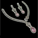 NAFJ Classic Silver Plated American Daimonds Necklace Set