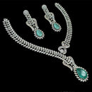 NAFJ Classic Silver Plated American Daimonds Necklace Set